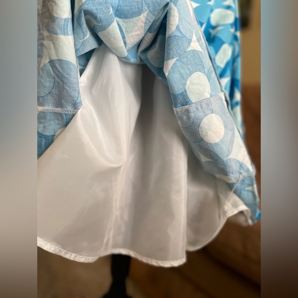 Calvin Klein sundress sz 12 in shades of teal - rounded neckline zipper back - Picture 3 of 9